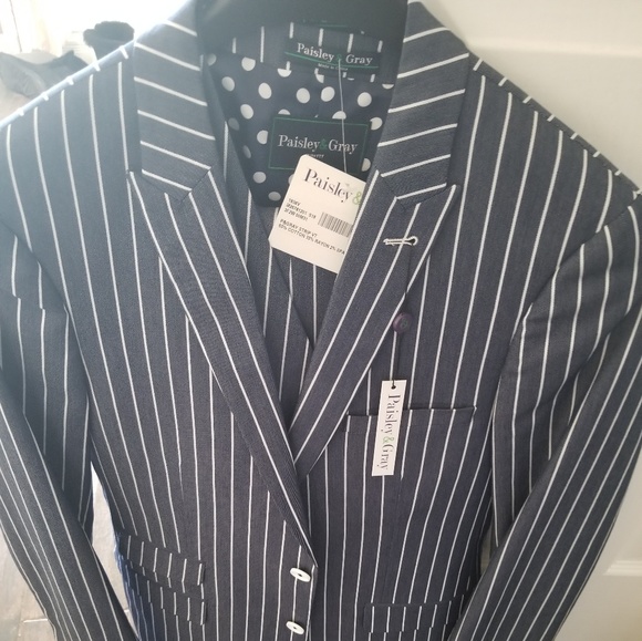 Paisley&Gray Slim Fit Suit with Vest - Picture 1 of 2